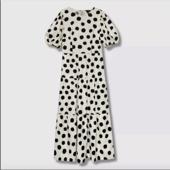 Who What Where Polka Dot Linen Dress - Picture 4 of 7